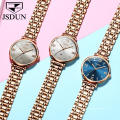 Relógio feminino da marca de luxo JSDUN Fashion Business Relógio de pulso minimalista pulseira de aço Swiss Movt Relógio de mão mecânico 2020